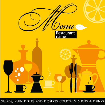 delicate restaurant menu cover design vector