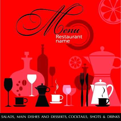 delicate restaurant menu cover design vector