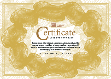 vector gentle certificate template set