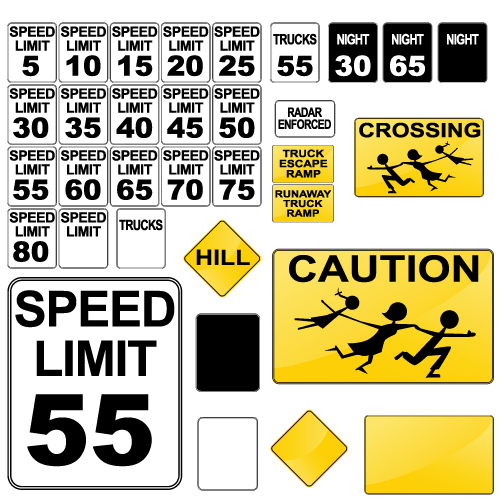 different road signs design vector