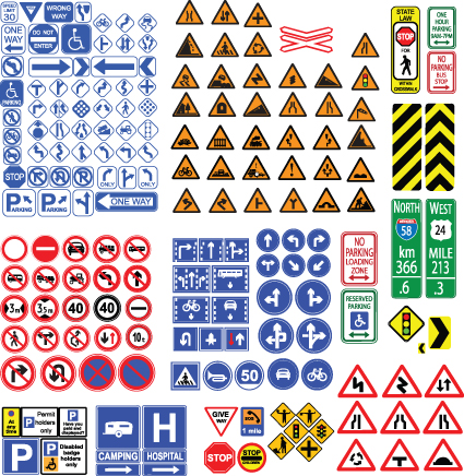 different road signs design vector