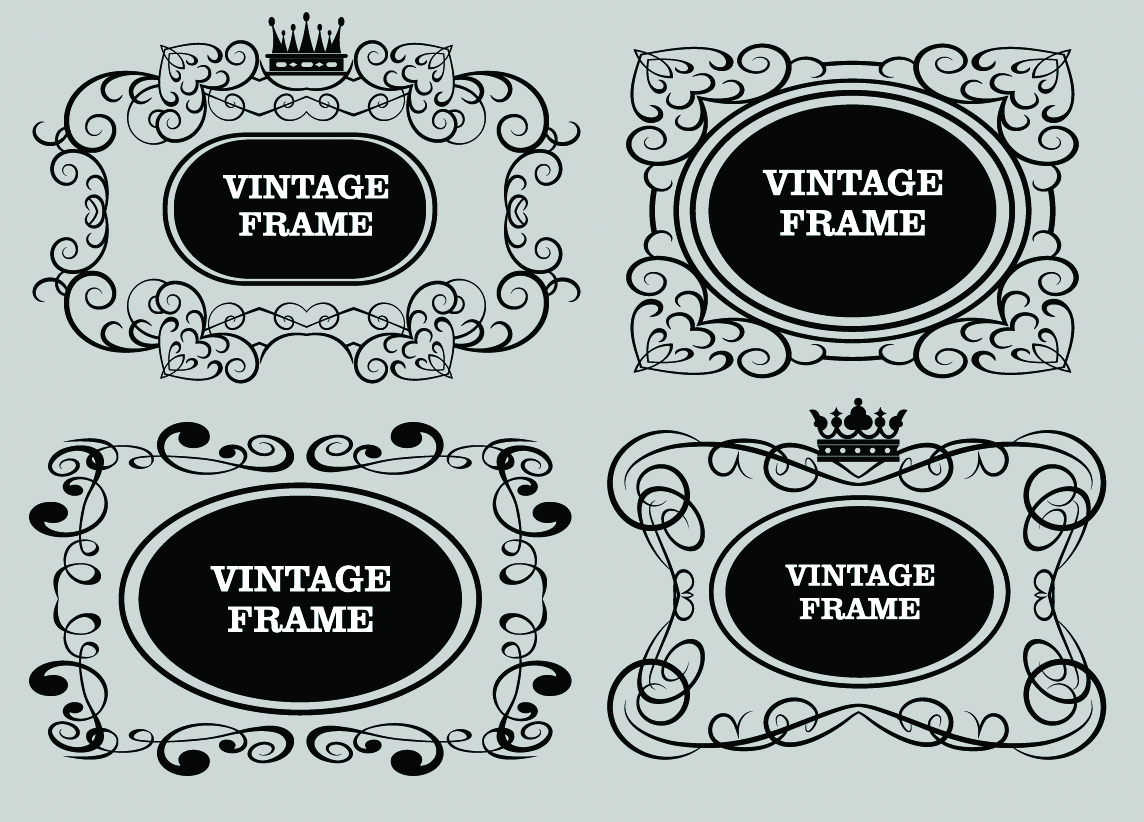 vector decorative vintage frames set