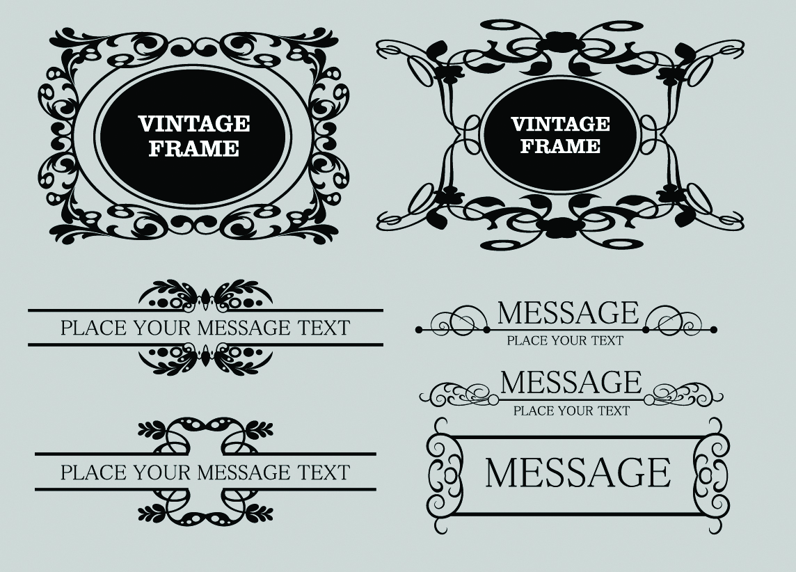 vector decorative vintage frames set