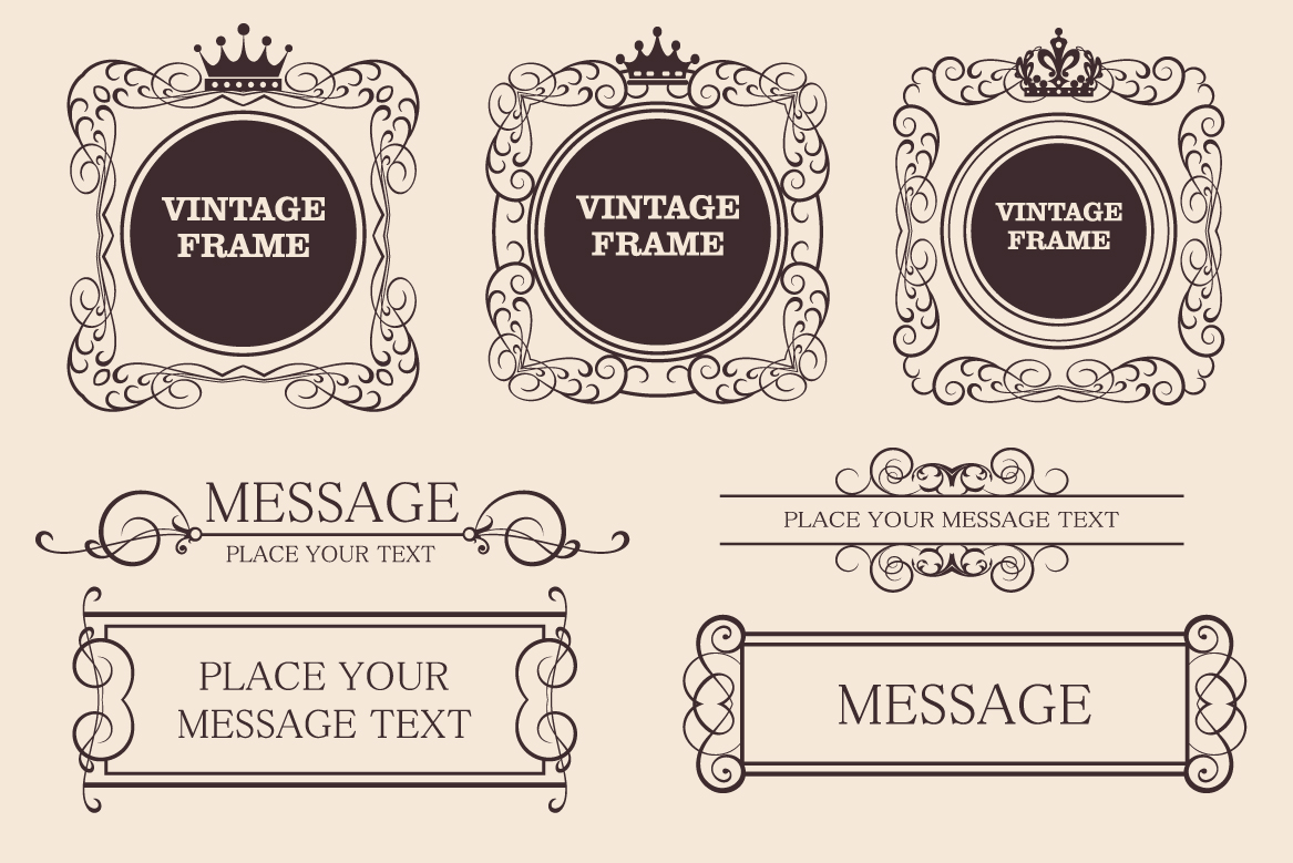 vector decorative vintage frames set