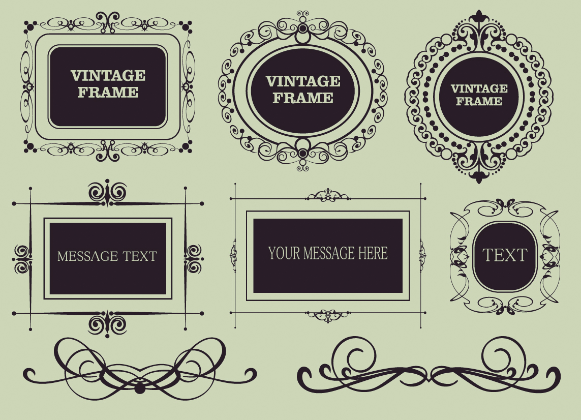 vector decorative vintage frames set