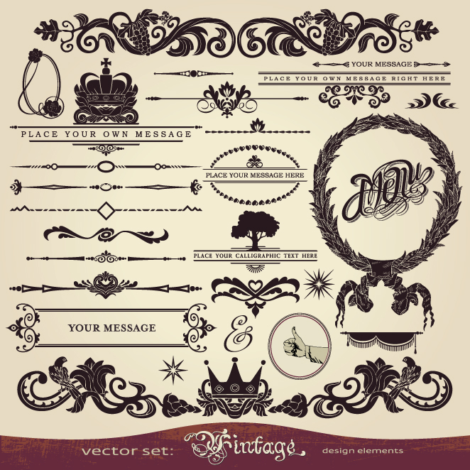 ornaments elements vector border graphic