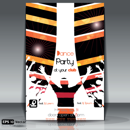 dance party flyer cover template vector