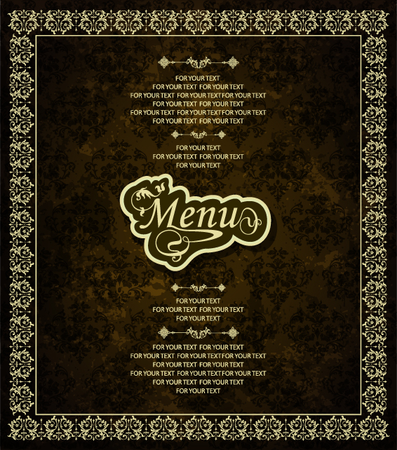 vintage golden coffee house menu design vector