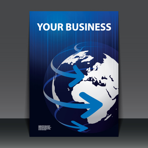 business flyer with planet design vector