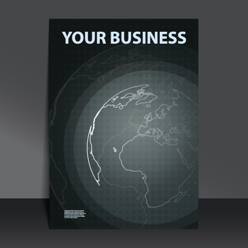 business flyer with planet design vector