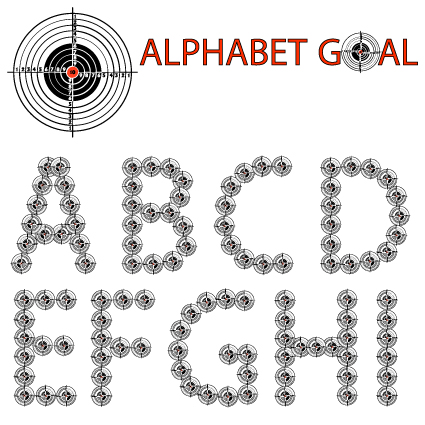 creative alphabet goal design vector