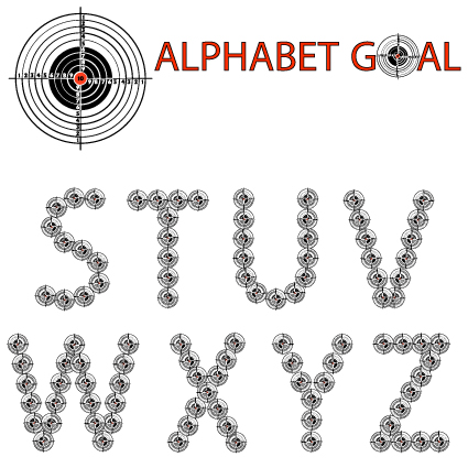 creative alphabet goal design vector