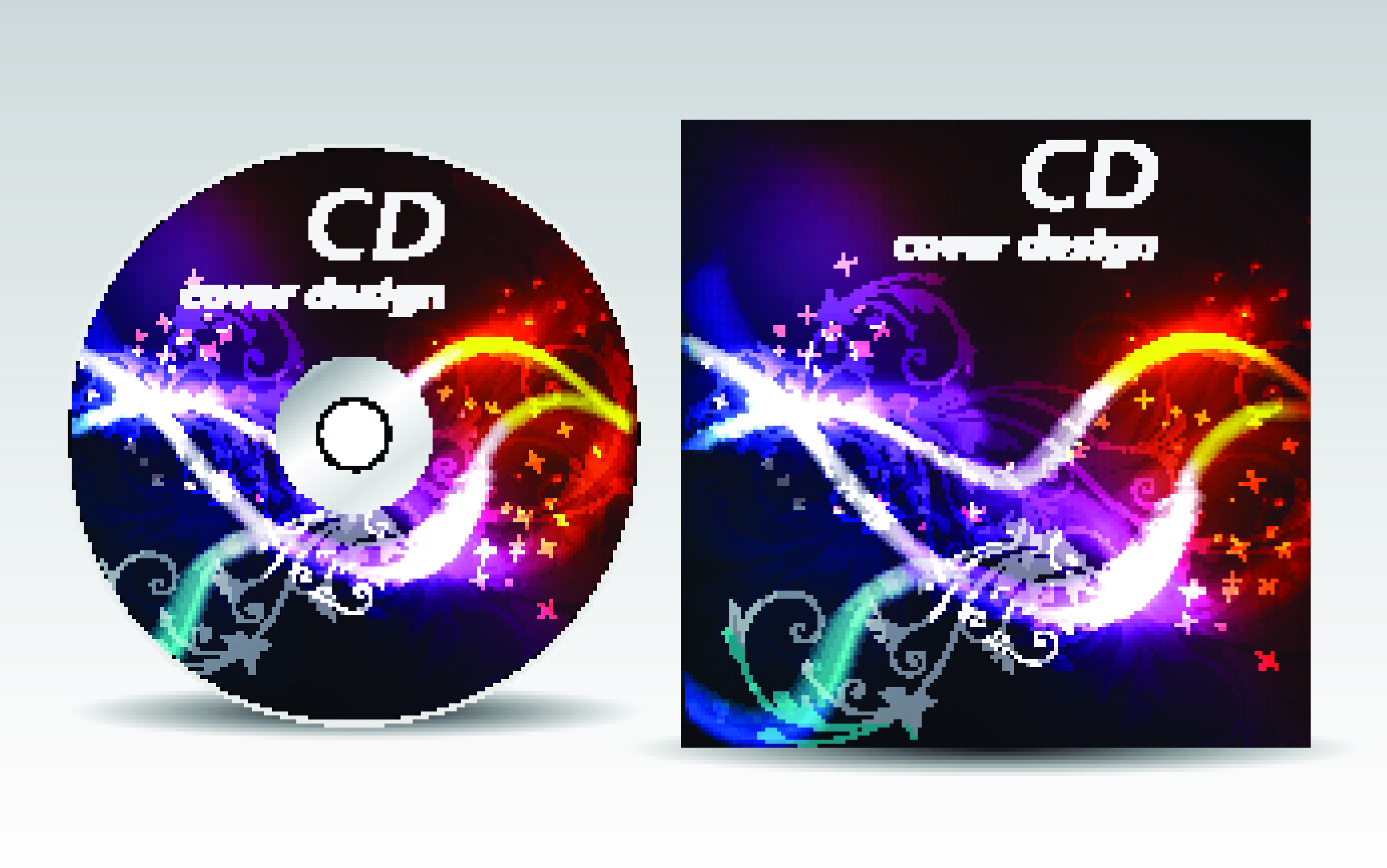 cd cover presentation vector template