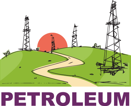 elements of oil derrick design vector