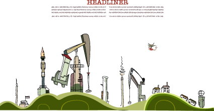 elements of oil derrick design vector