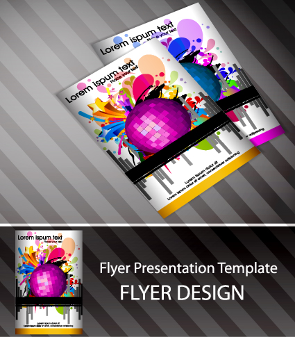 set of flyer presentation template design vector