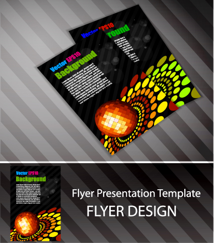 set of flyer presentation template design vector