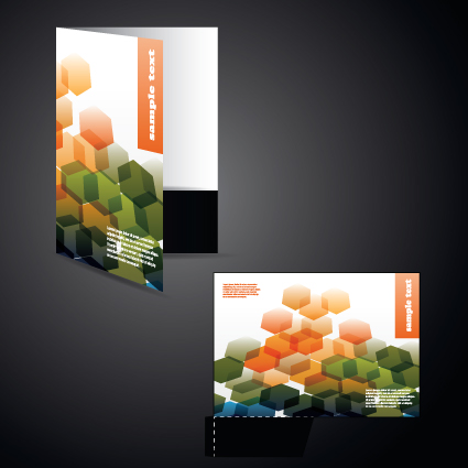 abstract folder cover design vector set