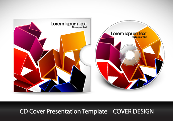 cd cover presentation vector template