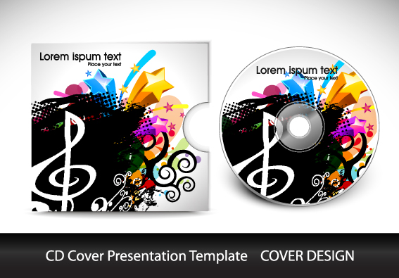 cd cover presentation vector template