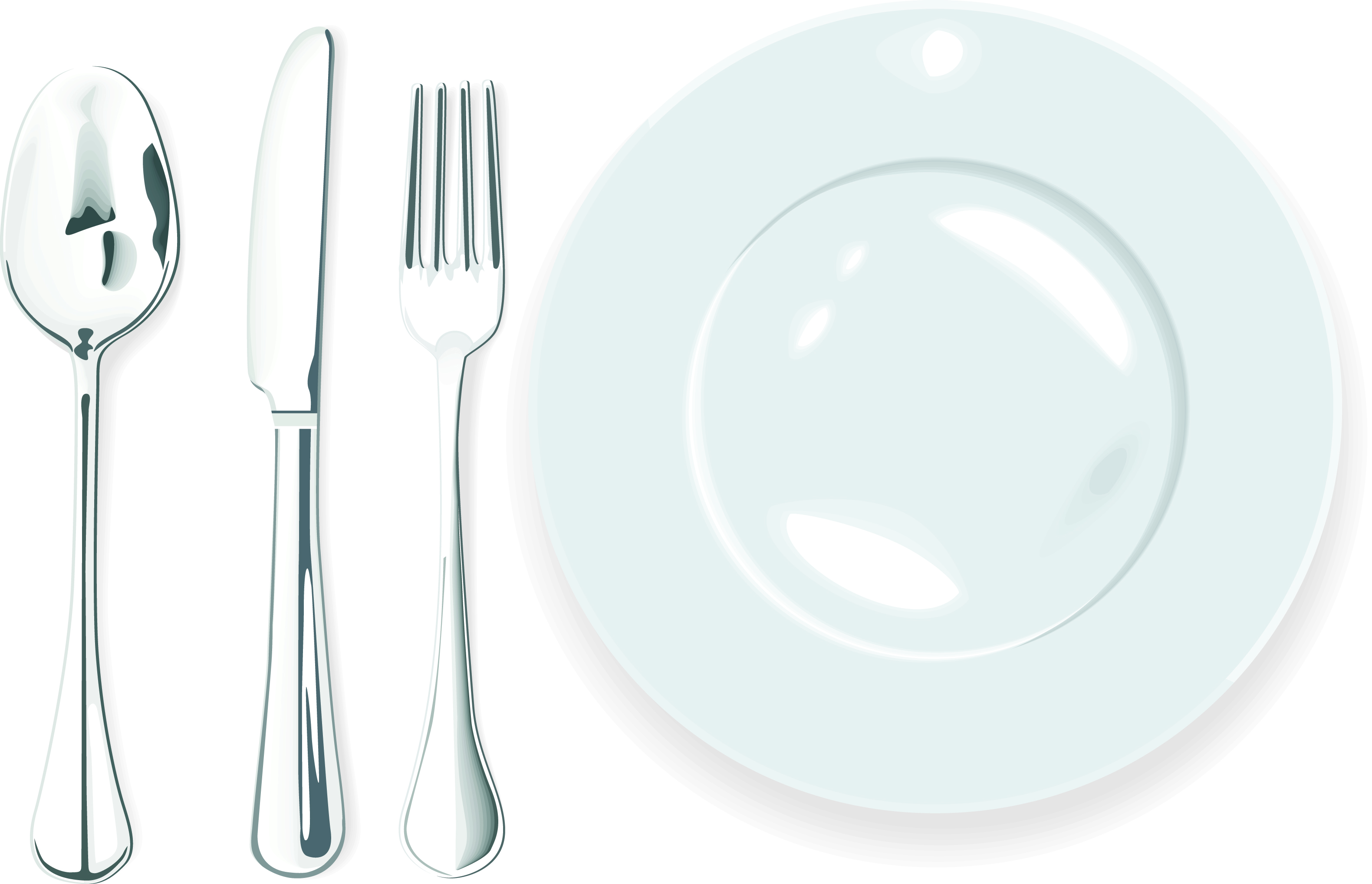 various tableware elements vector set