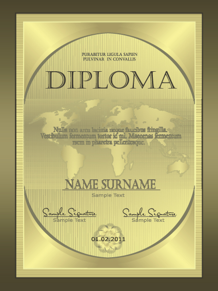 retro diploma and certificate cover template design vector