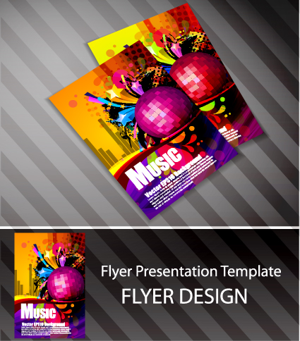 set of flyer presentation template design vector