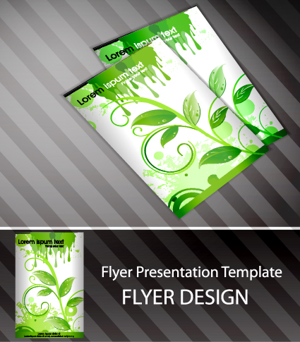 set of flyer presentation template design vector