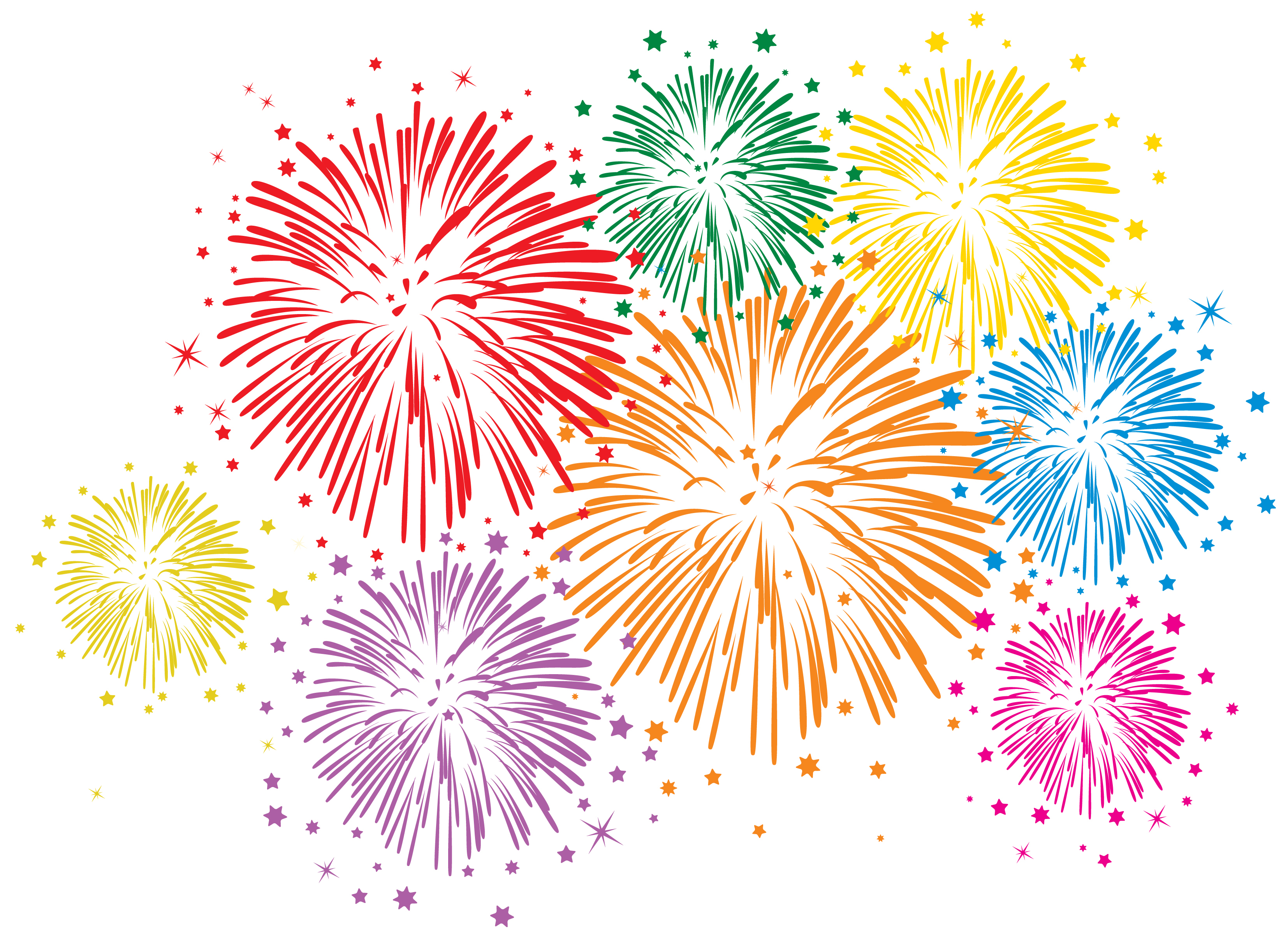 set of holiday fireworks design vector