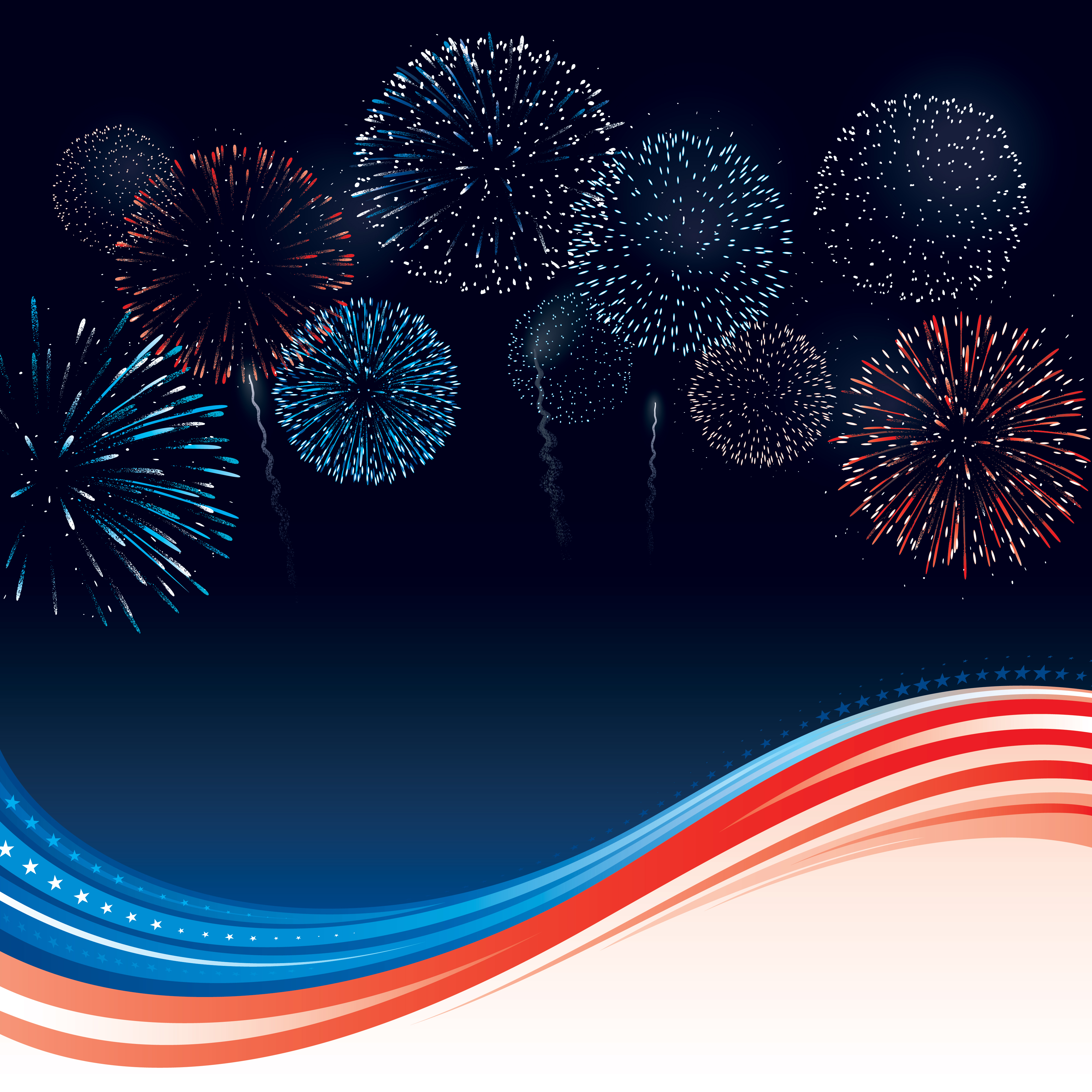 set of holiday fireworks design vector