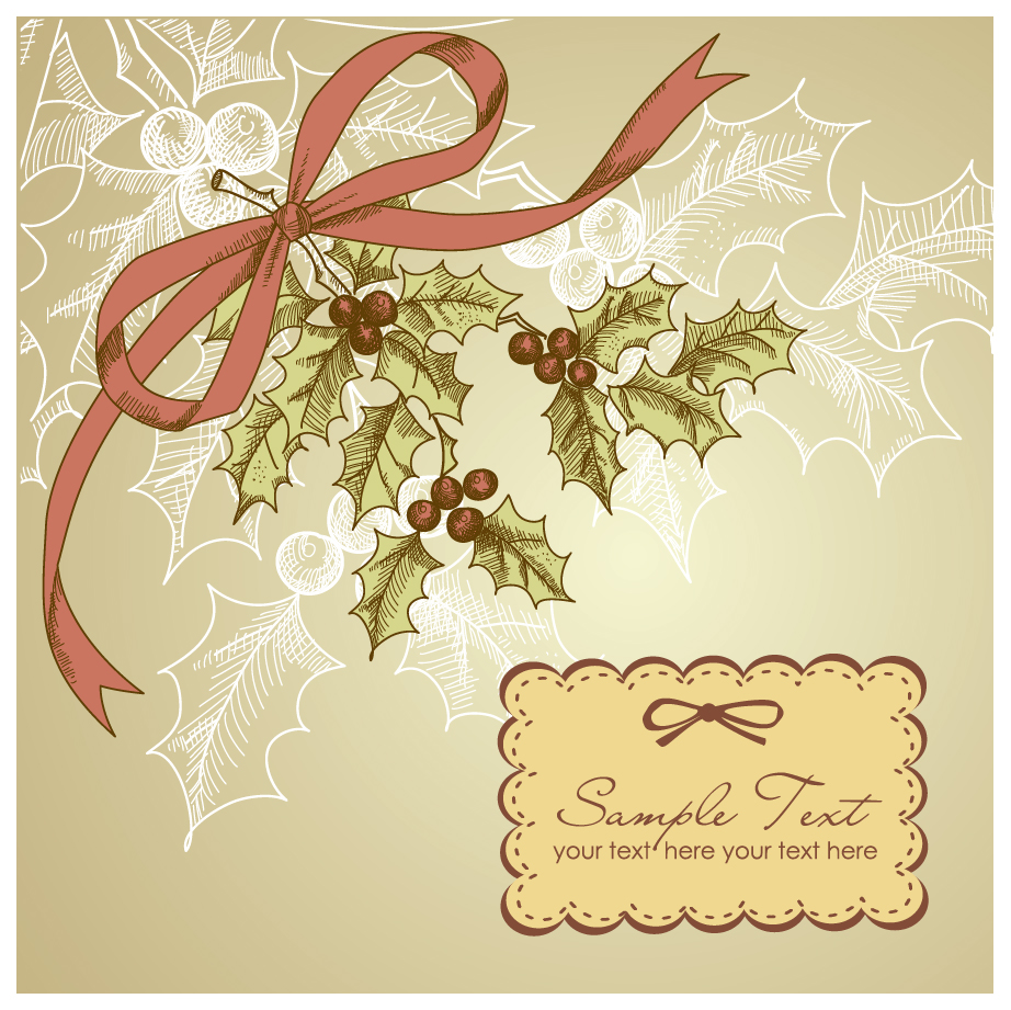 vintage creative christmas cards art vector