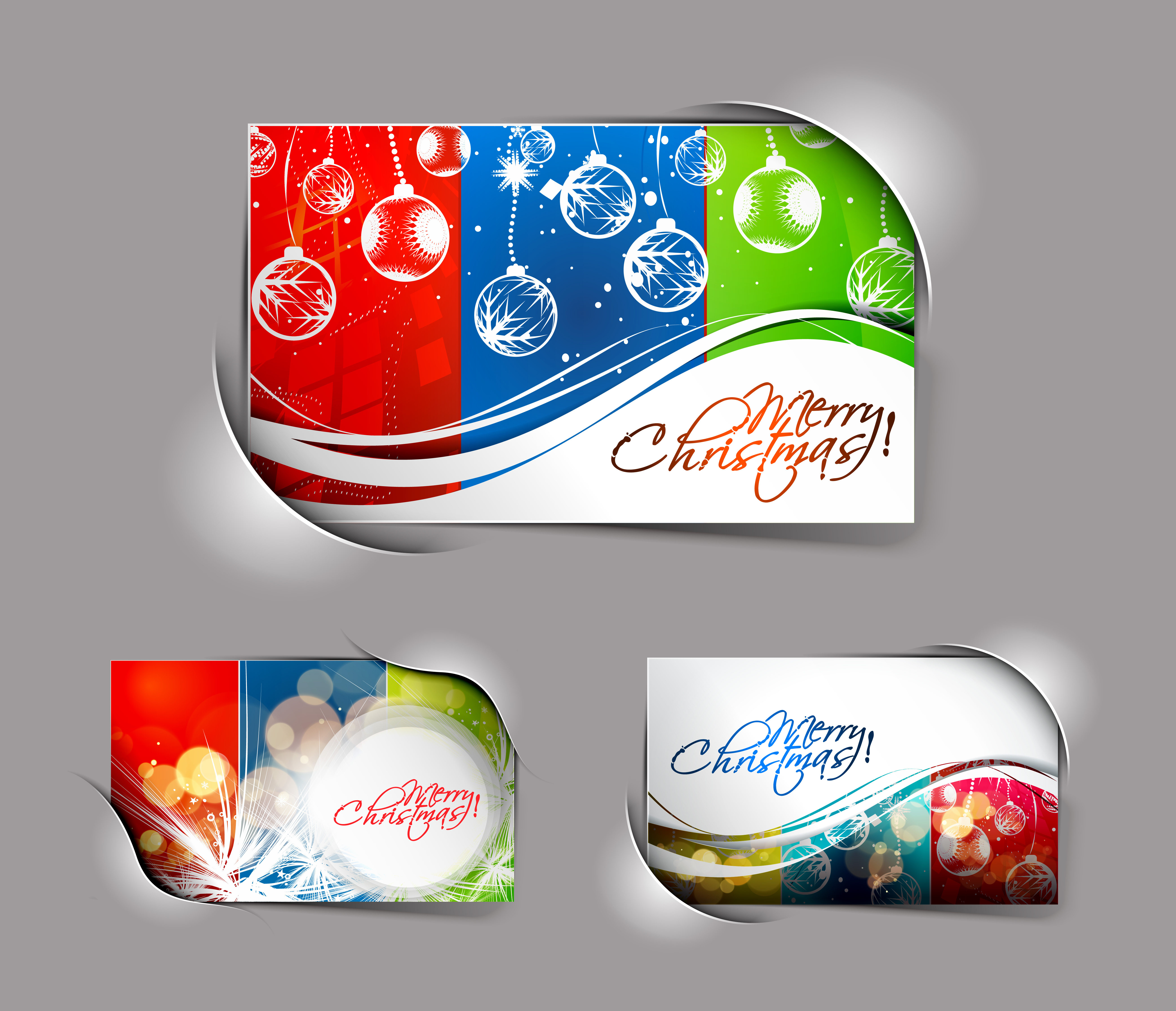 elements of abstract christmas cards design vector