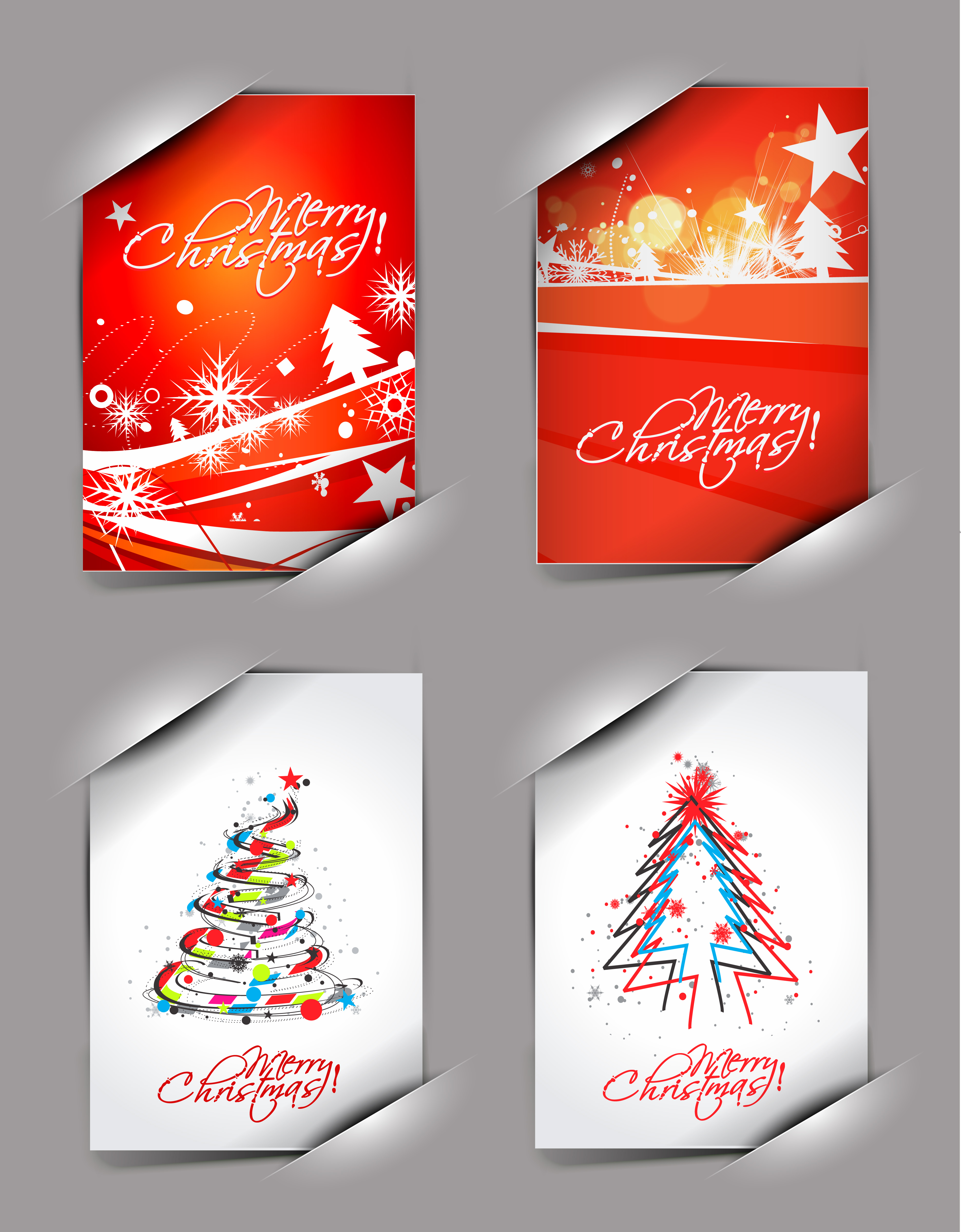 elements of abstract christmas cards design vector