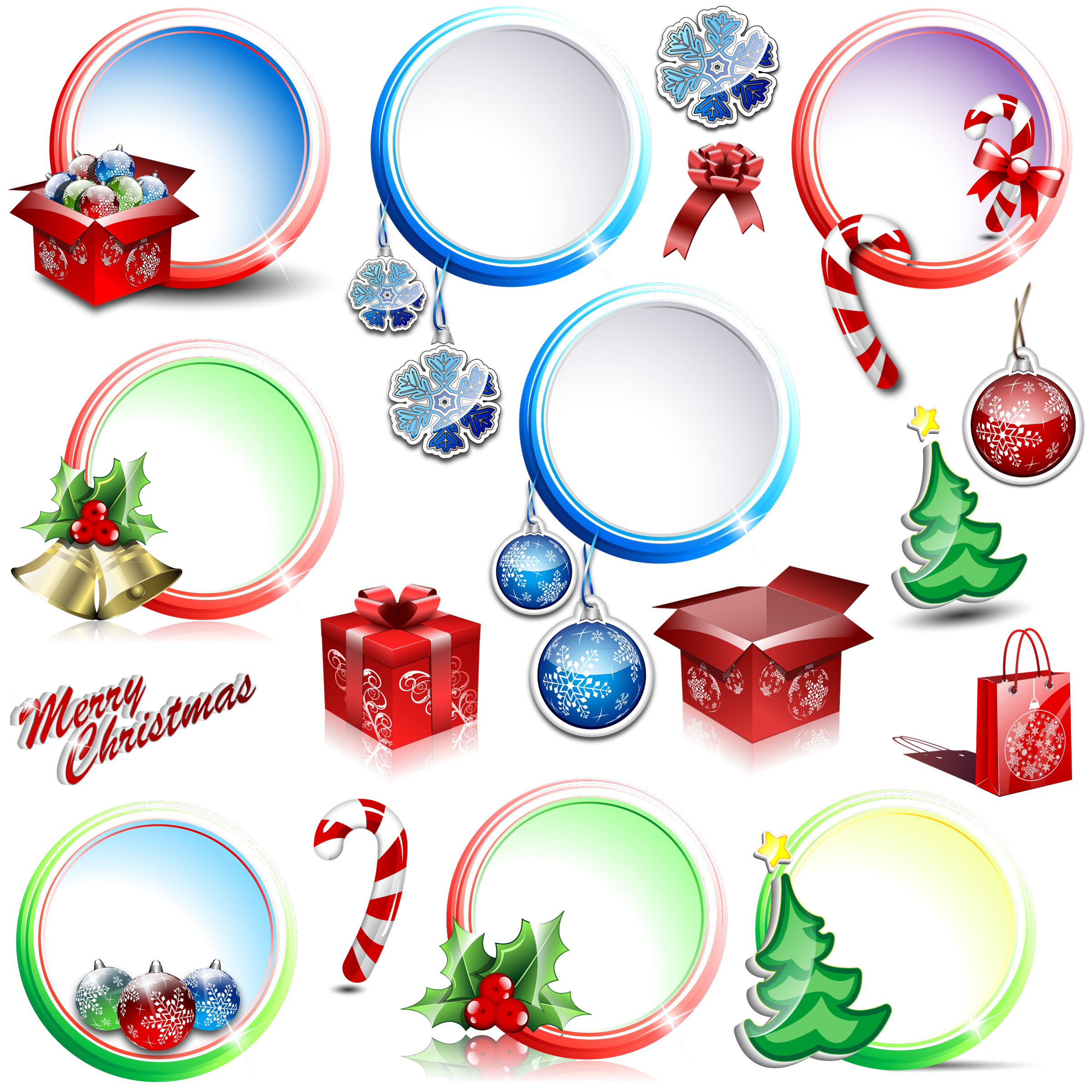 christmas circular decor illustration vector