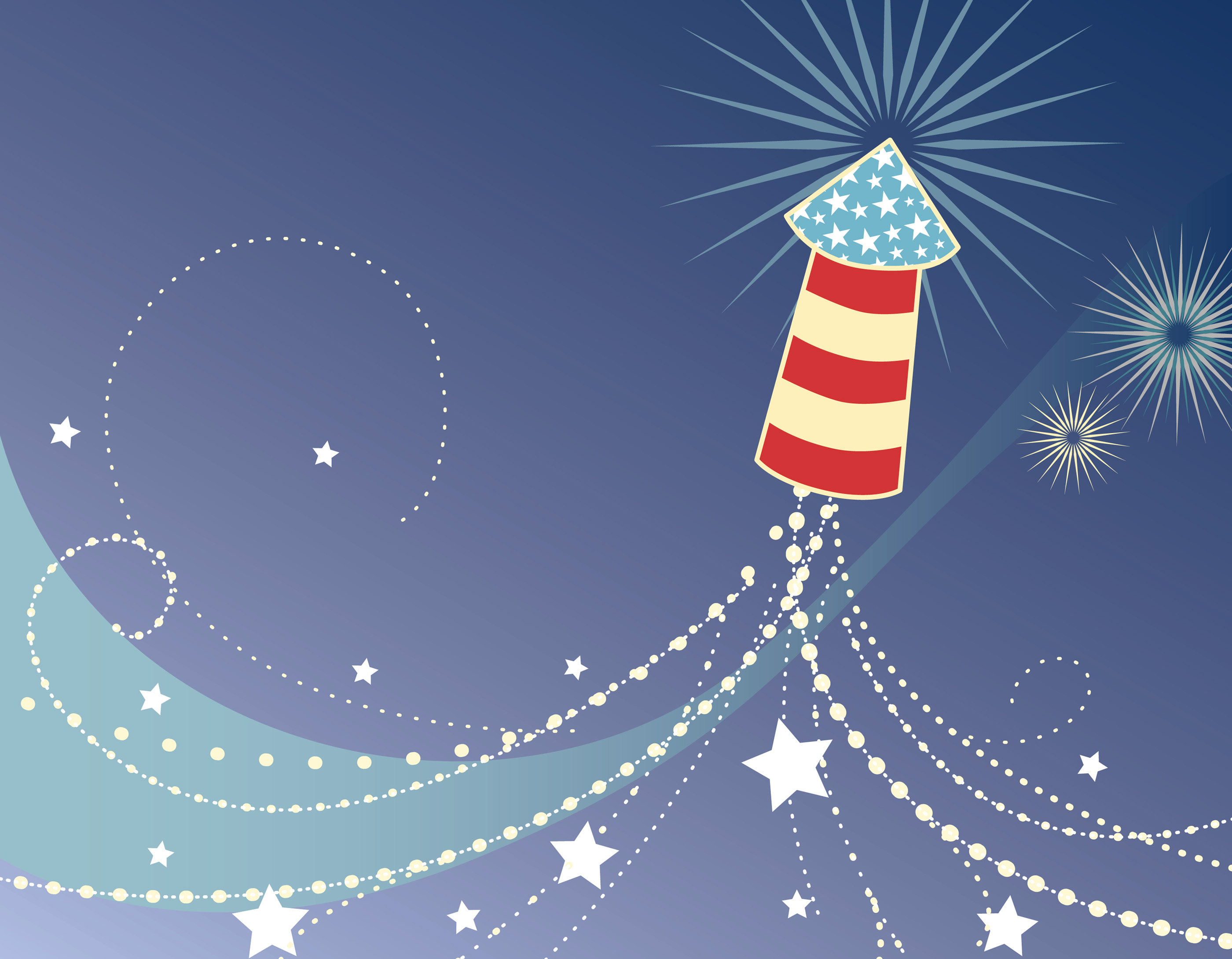 set of holiday fireworks design vector