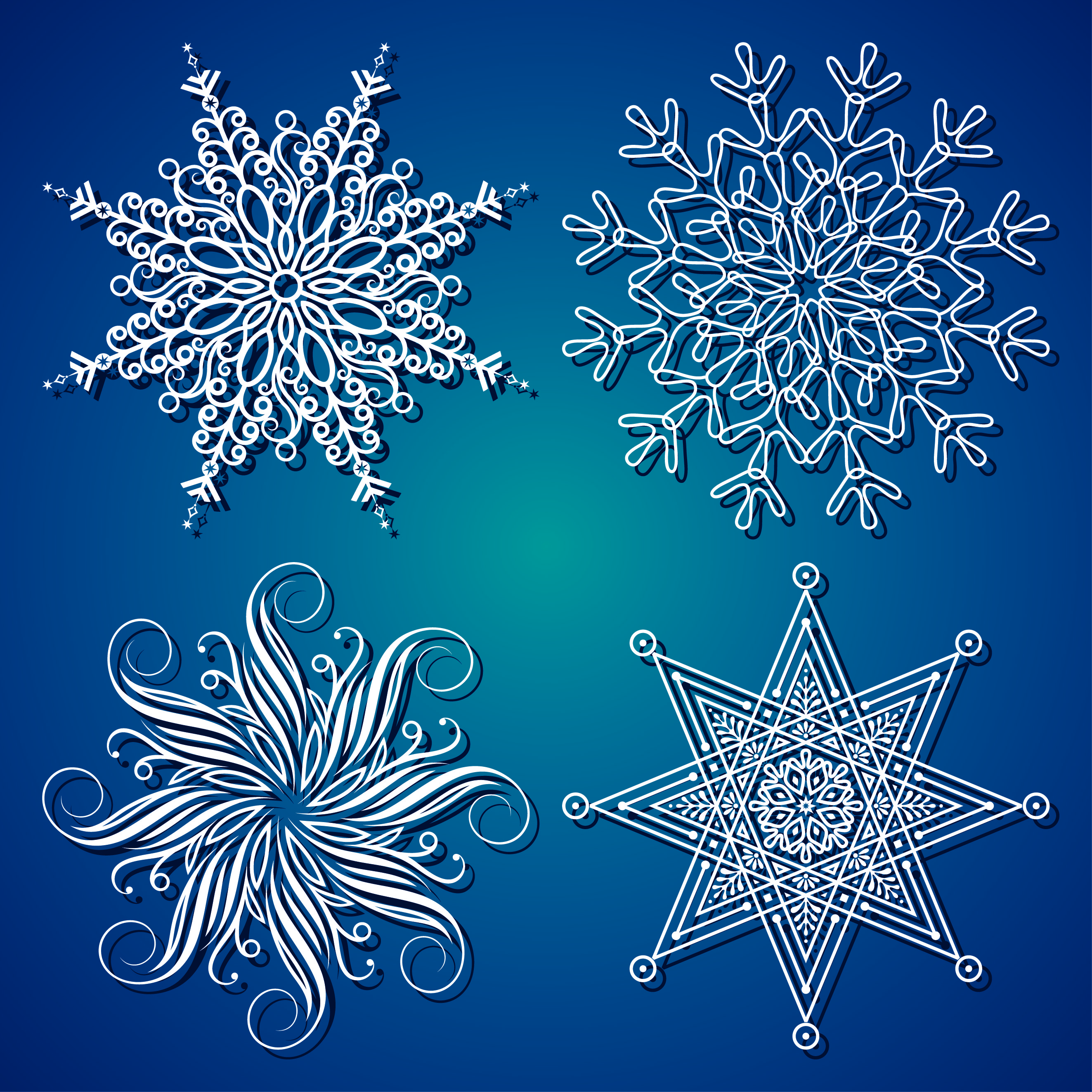 winter snowflakes pattern design vector graphics