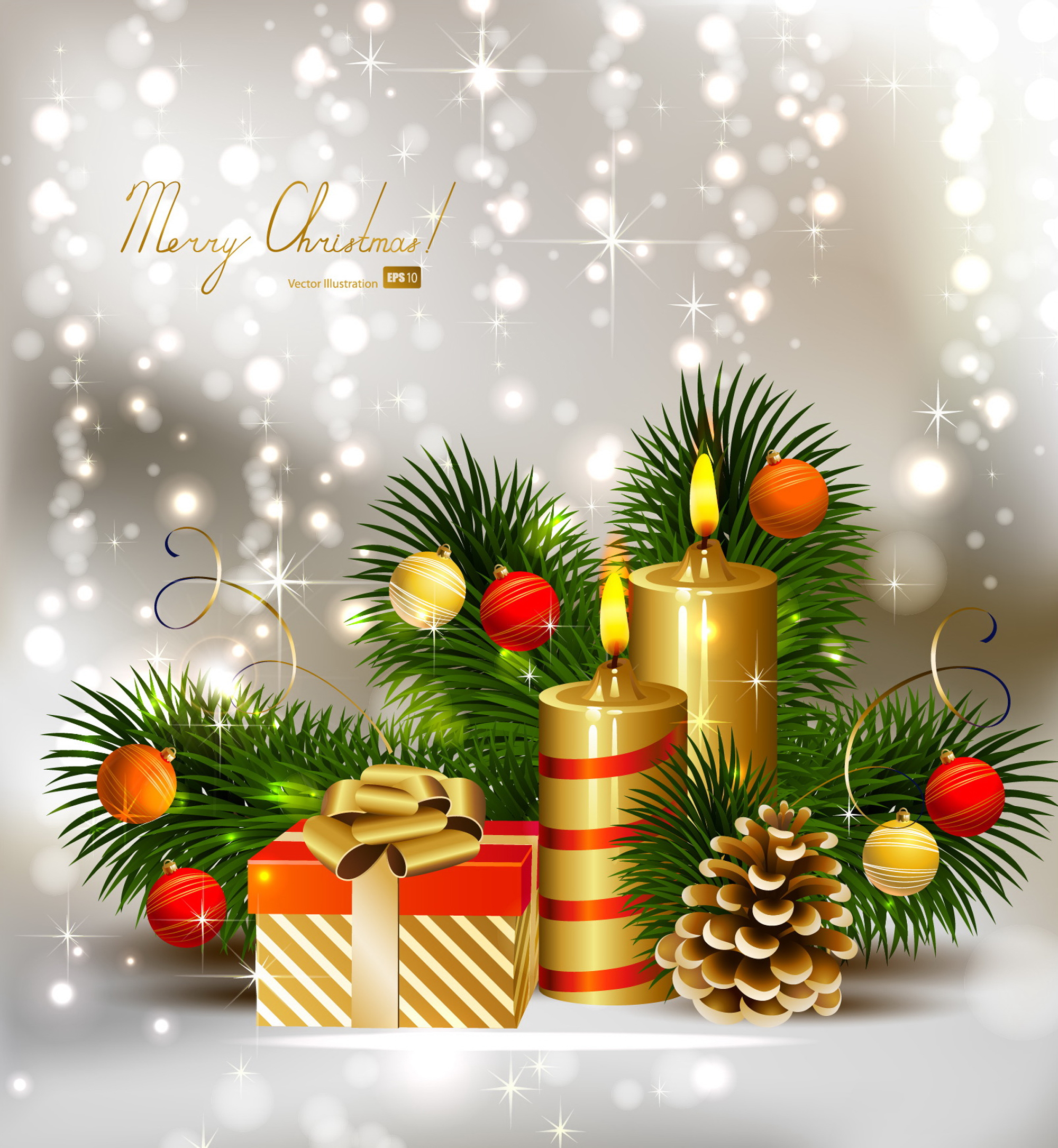 set of brilliant xmas background vector art