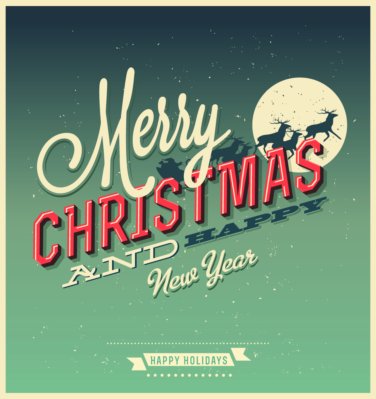 set of retro christmas and new year backgrounds vector