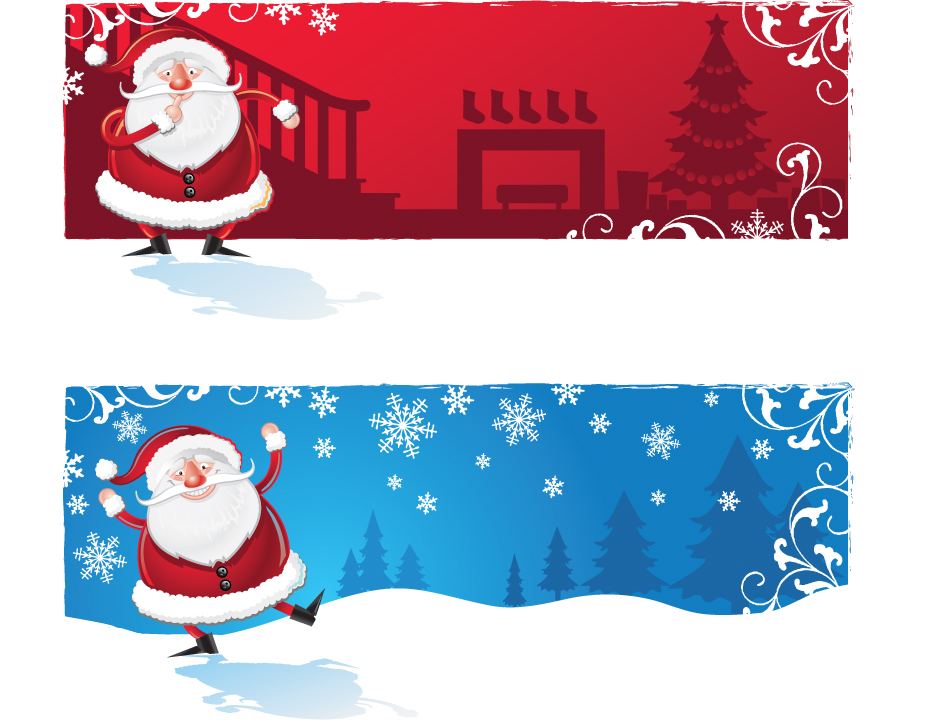 various cute santas elements vector