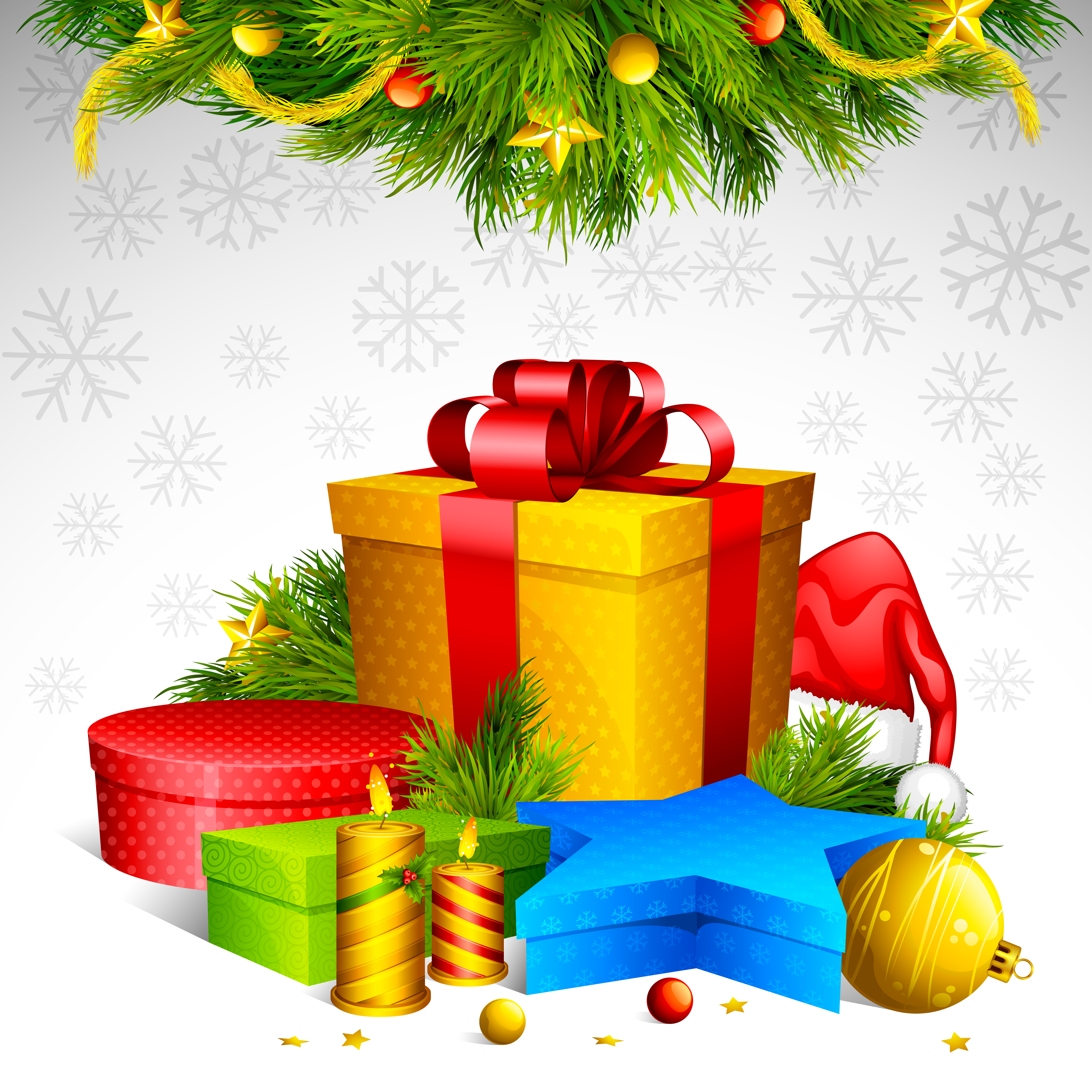 elements of christmas illustration collection vector