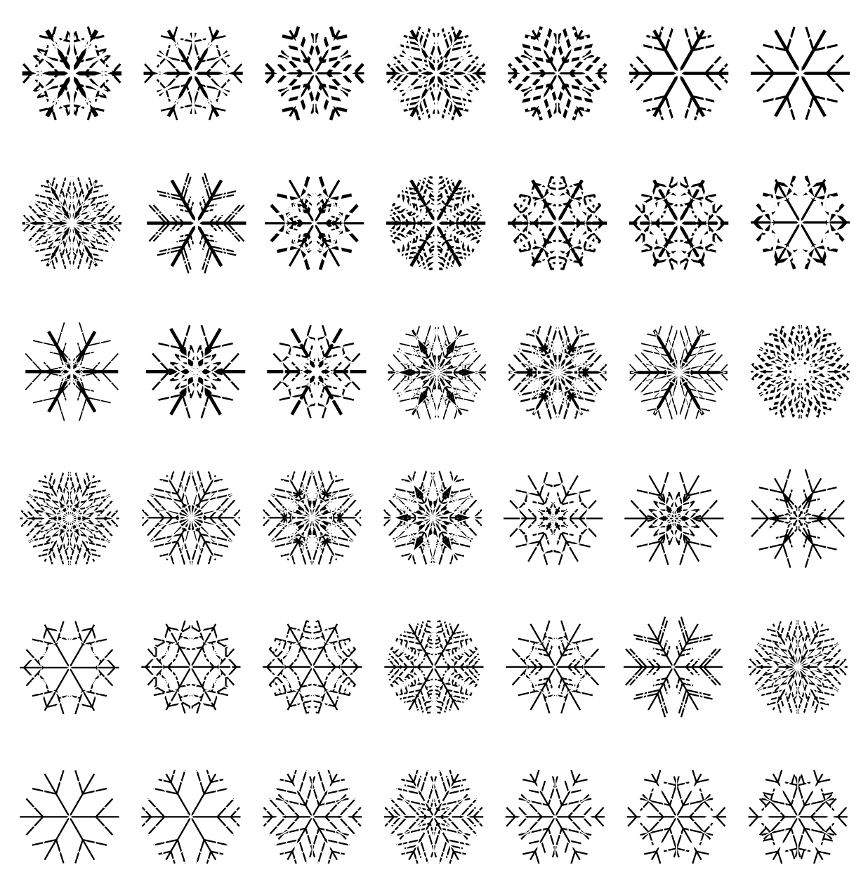 different snowflake patterns design elements vector