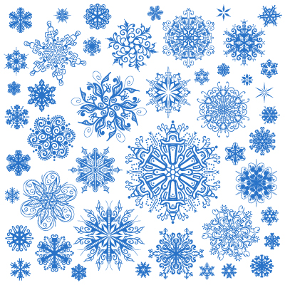 different snowflake patterns design elements vector