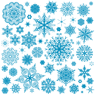 different snowflake patterns design elements vector