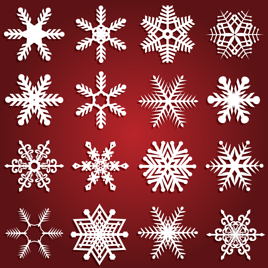 different snowflake patterns design elements vector