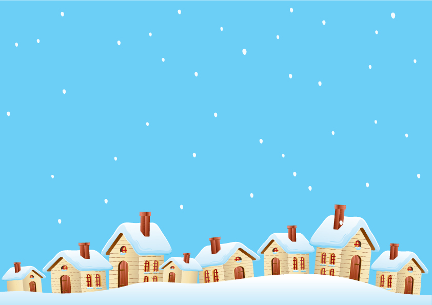 cartoon house and snow design vector set