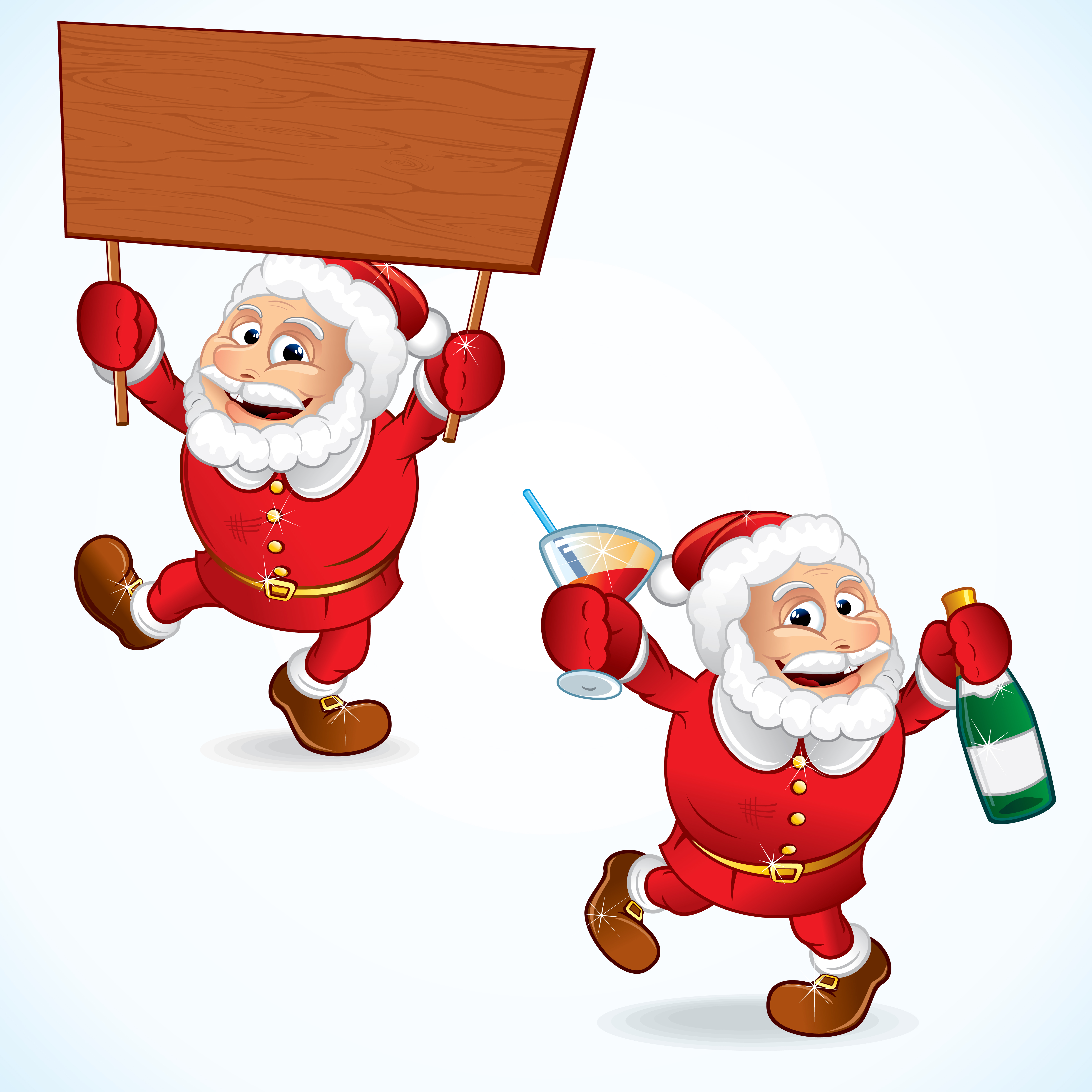 elements of funny santa design vector graphics