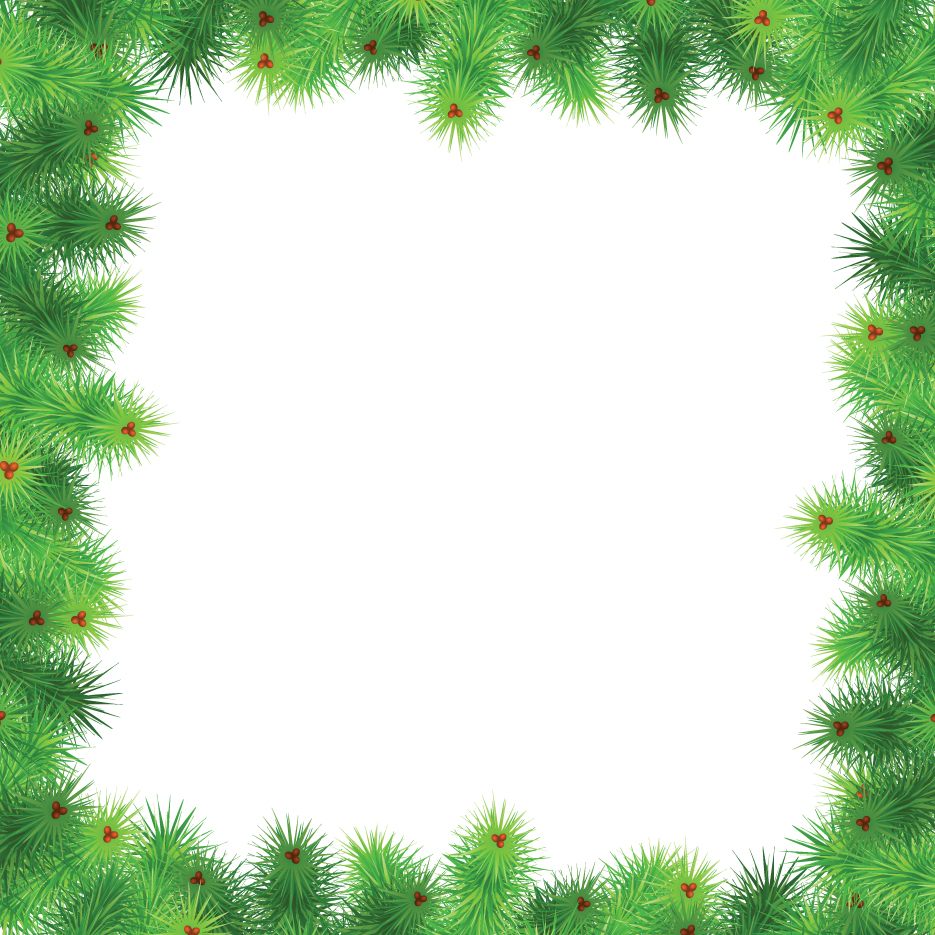 set of christmas needles frames vector