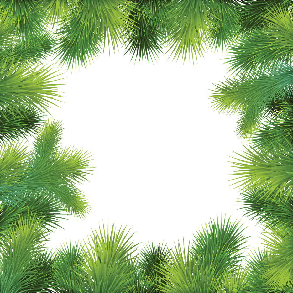 set of christmas needles frames vector