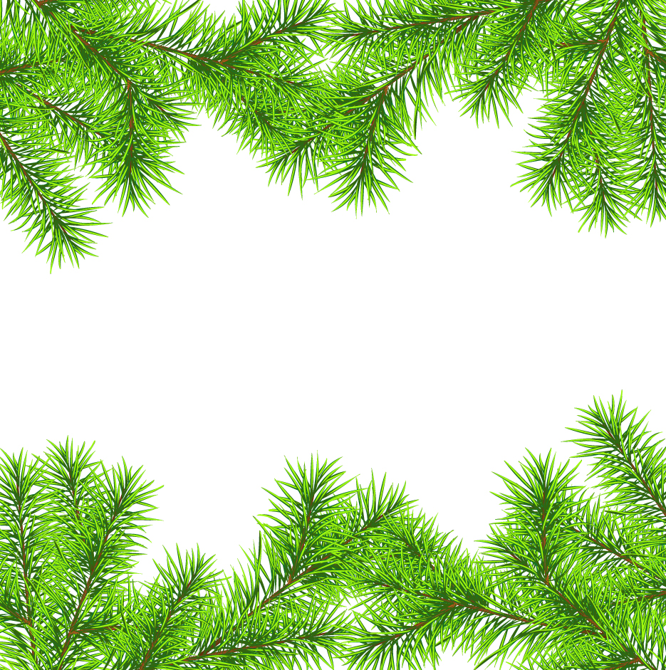 set of christmas needles frames vector