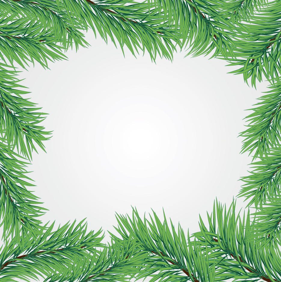 set of christmas needles frames vector